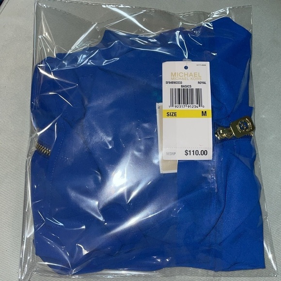 NWT - Michael Kors Women’s Lightweight Half-Zip Blouse (Royal Blue, Medium) - Picture 5 of 5